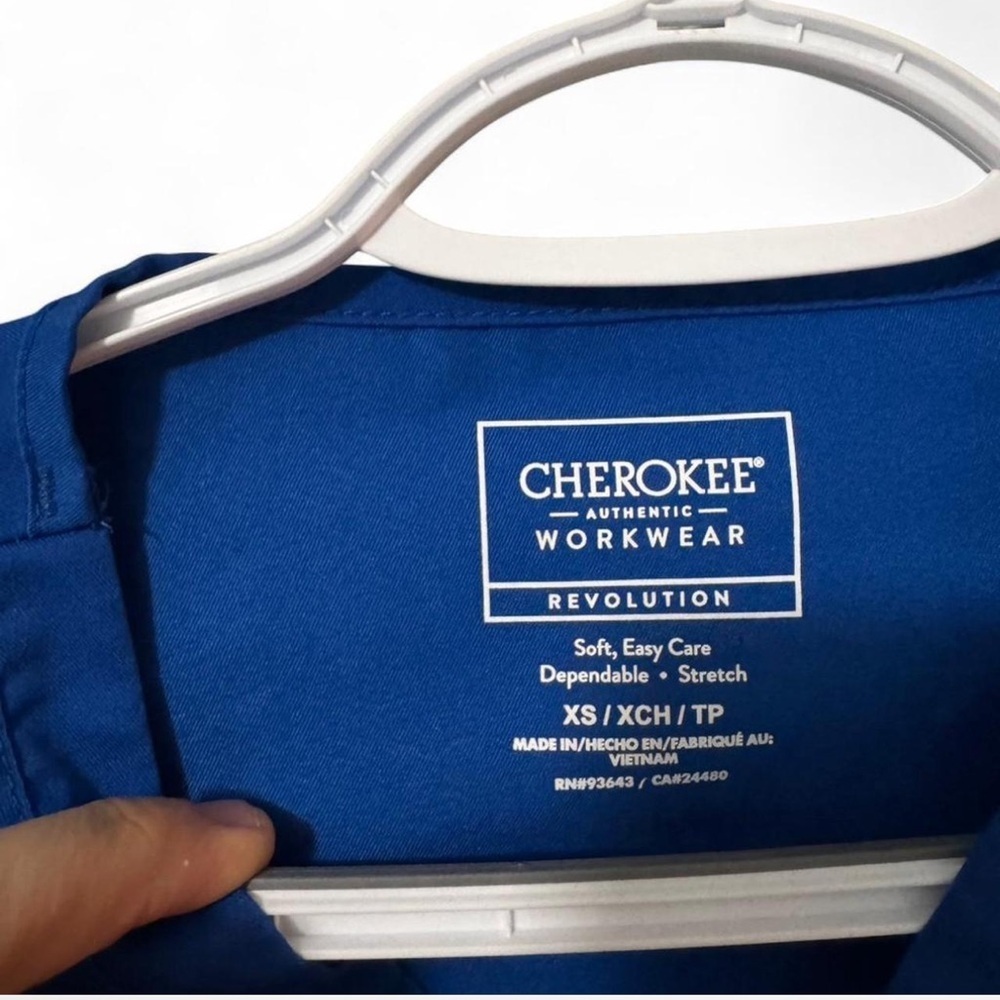 Cherokee Authentic Workwear Revolution Blue Top Size XS - Picture 3 of 6